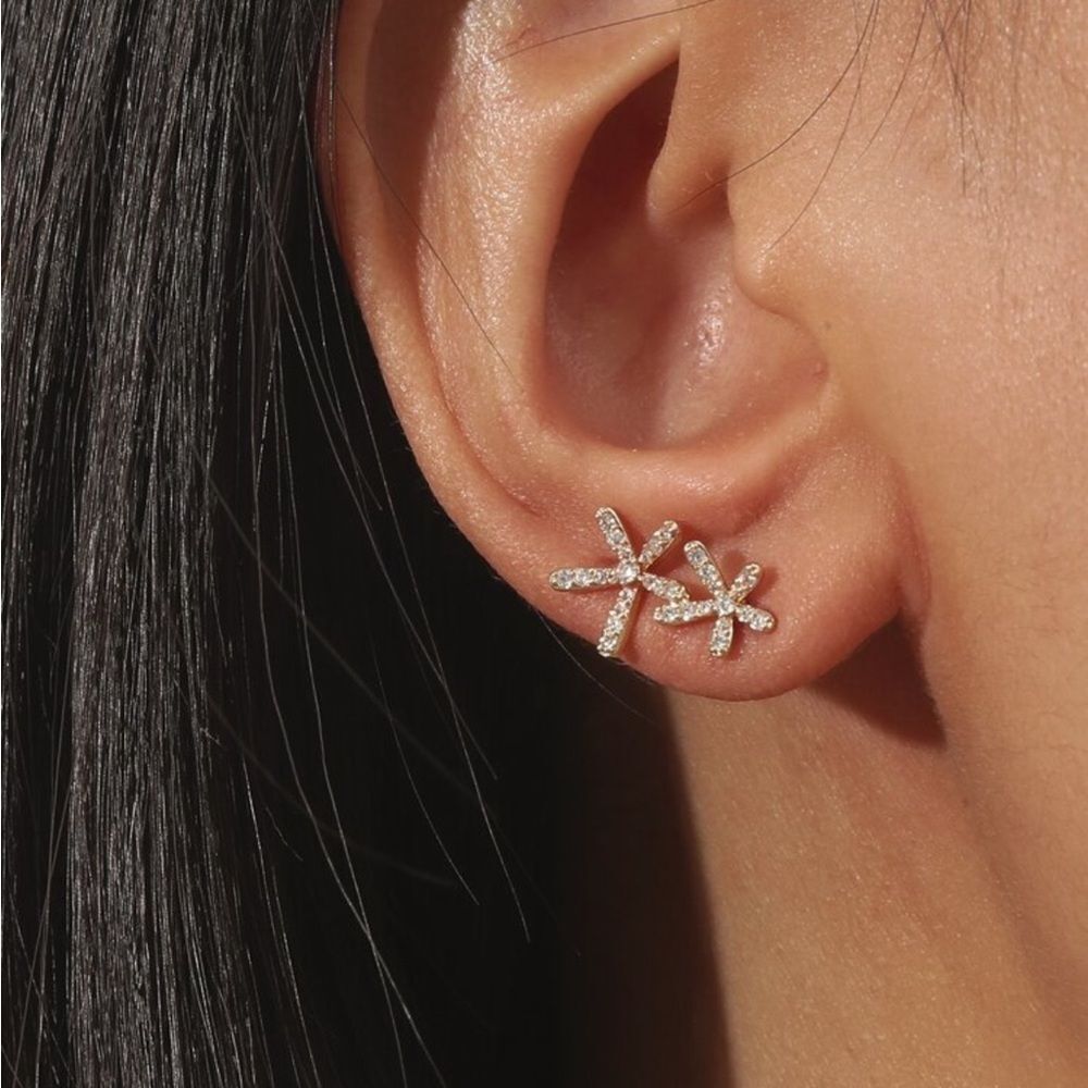 Diamond flower Earrings #2135